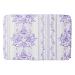 Shabby chic,lavender,toile,pattern,floral,Victoria Bath Mat