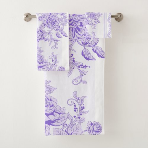 Shabby chiclavendertoilepatternfloralVictoria Bath Towel Set