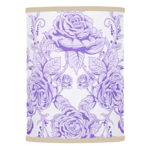 Shabby chic,lavender,toile,pattern,floral,Victoria Lamp Shade (Front)