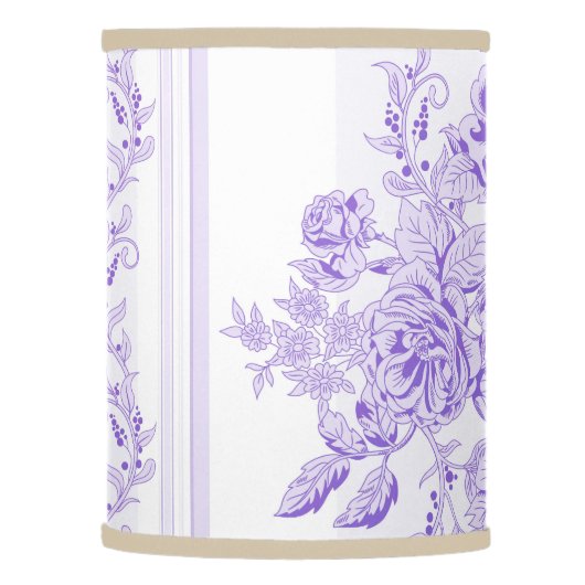Shabby chic,lavender,toile,pattern,floral,Victoria Lamp Shade (Left)