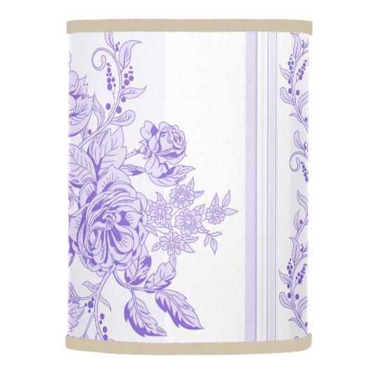 Shabby chic,lavender,toile,pattern,floral,Victoria Lamp Shade (Right)