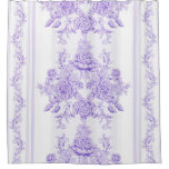 Shabby chic,lavender,toile,pattern,floral,Victoria Shower Curtain