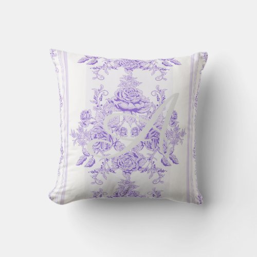 Shabby chiclavendertoilepatternfloralVictoria Throw Pillow