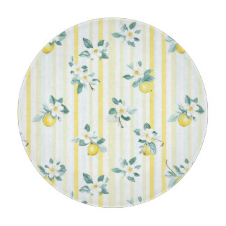 Shabby Chic Lemon Floral Series Design #12 Cutting Board