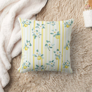 Shabby Chic Lemon Floral Series Design #12 Throw Pillow