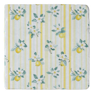 Shabby Chic Lemon Floral Series Design #12 Trivet