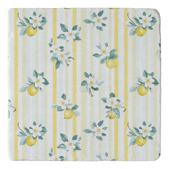 Shabby Chic Lemon Floral Series Design #12 Trivet (Front)