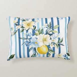 Shabby Chic Lemon Floral Series Design #1 Accent Pillow