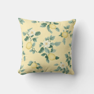 Shabby Chic Lemon Floral Series Design #2 Throw Pillow
