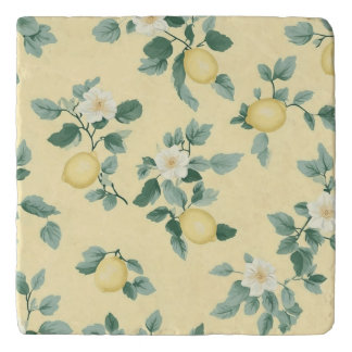 Shabby Chic Lemon Floral Series Design #2 Trivet