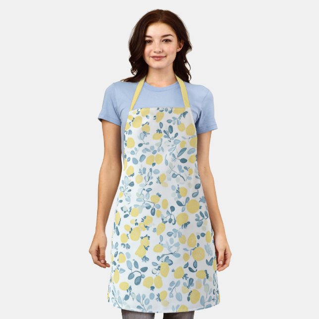 Shabby Chic Lemon Floral Series Design #4 Apron (Worn)