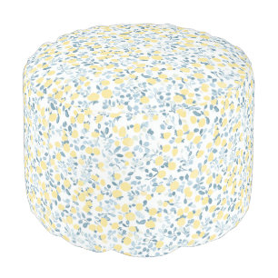 Shabby Chic Lemon Floral Series Design #4 Pouf
