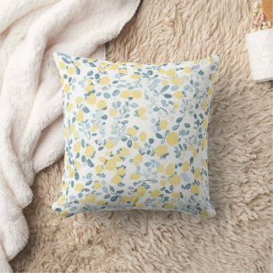 Shabby Chic Lemon Floral Series Design #4 Throw Pillow