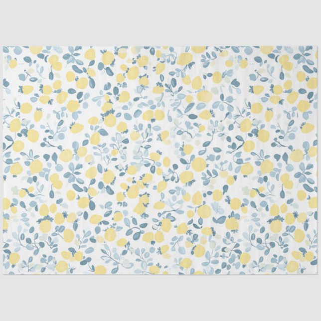 Shabby Chic Lemon Floral Series Design #4 Tissue Paper (Front)