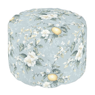 Shabby Chic Lemon Floral Series Design #6 Pouf