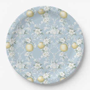 Shabby Chic Lemon Floral Series Design #8 Paper Plates
