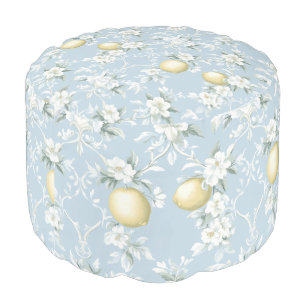 Shabby Chic Lemon Floral Series Design #8 Pouf