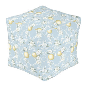 Shabby Chic Lemon Floral Series Design #8 Pouf