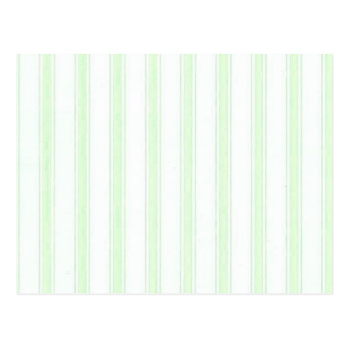 Shabby Chic Light Green and White Stripes Postcards