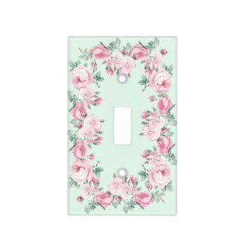 Shabby Chic Light Switch Cover Pink Mint by DecorativeHome at Zazzle