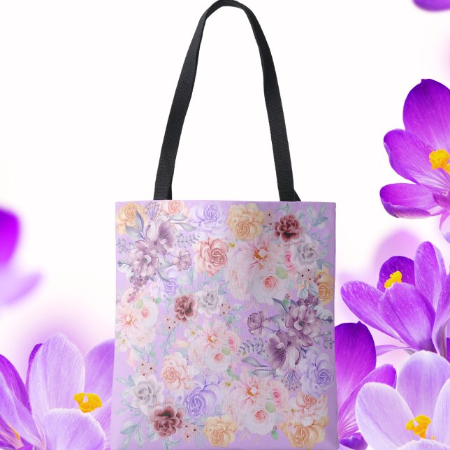 Shabby Chic Lilac Floral Bouquet  Tote Bag (Creator Uploaded)