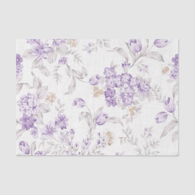 Shabby Chic Lilac Series Design 3 Tissue Paper (Front)