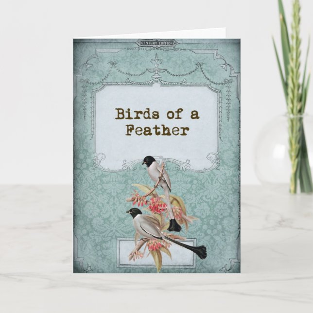 Shabby Chic Love Birds II Holiday Card (Front)