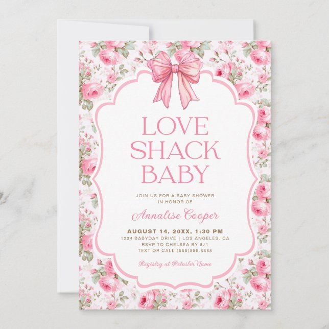 Shabby Chic Love Shack Baby Shower Invitation (Front)
