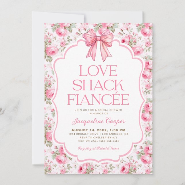 Shabby Chic Love Shack Fiancee Bridal Shower Invitation (Front)