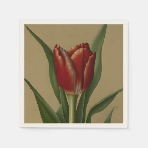 Shabby Chic Lovely Red Tulip Napkins