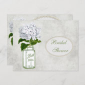 Shabby Chic Mason Jar & Hydrangea Bridal Shower Invitation (Front/Back)