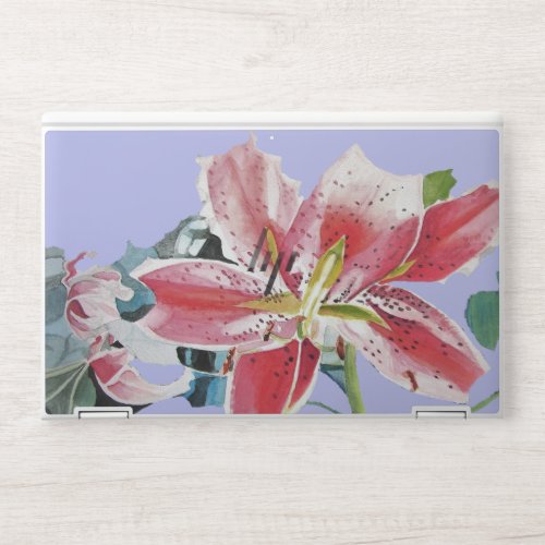 Shabby Chic Mauve Purple Lily Floral Laptop Skin 