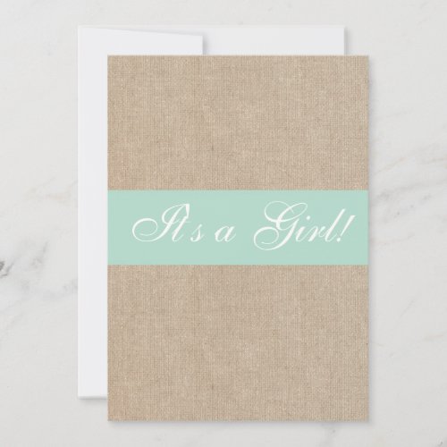 Shabby Chic Mint Burlap Baby Shower Invitation