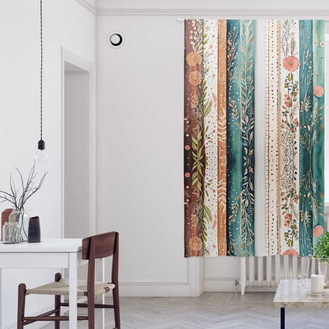 Shabby chic mixed patterns blackout curtains (Living Room)