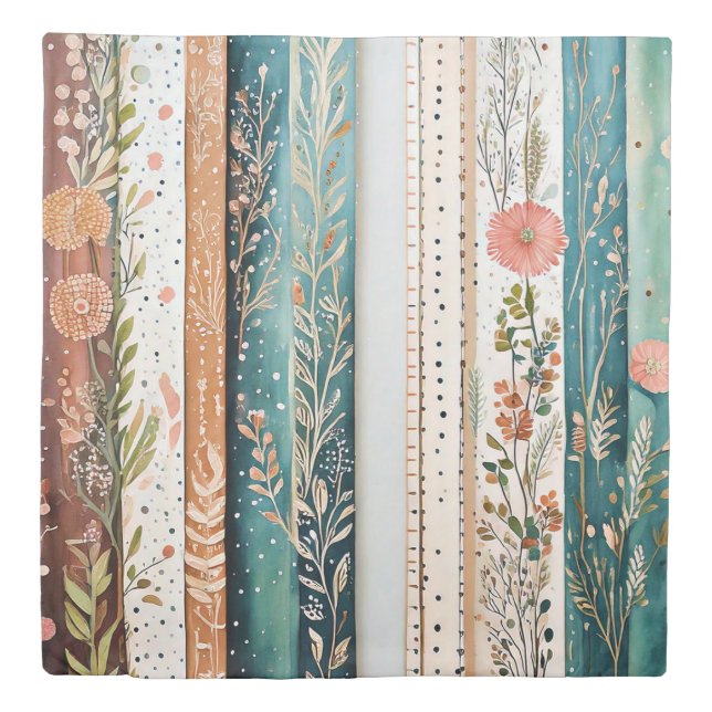 Shabby chic mixed patterns duvet cover (Front)
