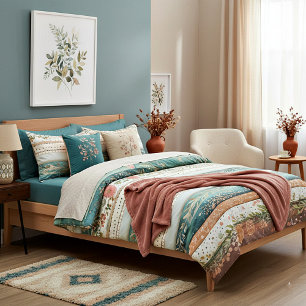 Shabby chic mixed patterns duvet cover