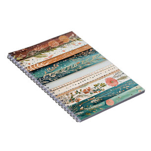 Shabby chic mixed patterns notebook