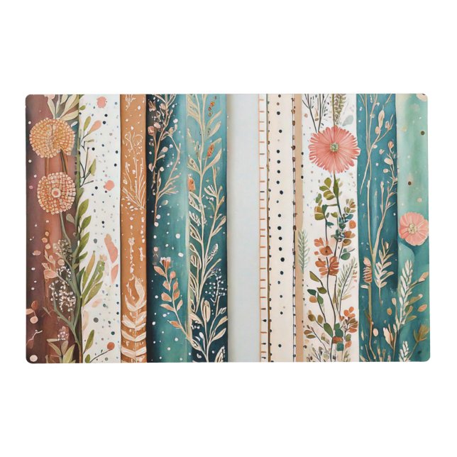 Shabby chic mixed patterns placemat (Front)