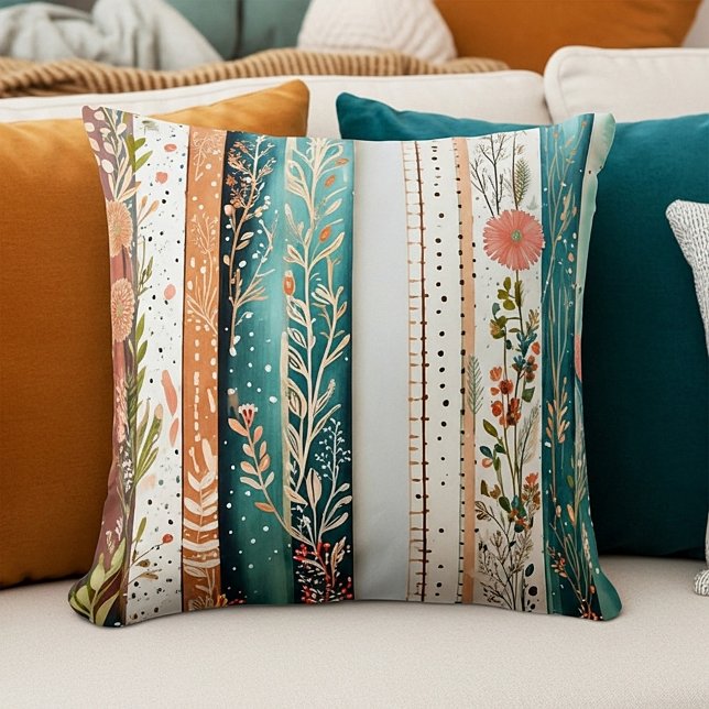 Shabby chic mixed patterns throw pillow (Creator Uploaded)