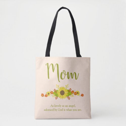 Shabby Chic Mom Sunflower Tote Bag