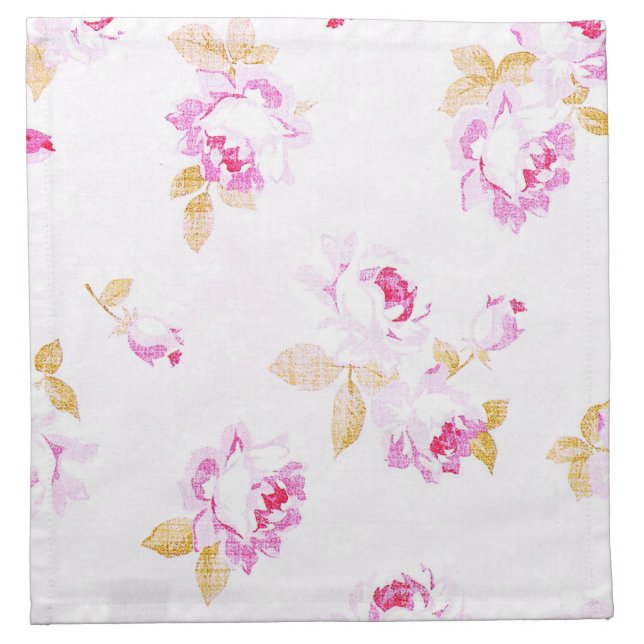 Shabby Chic Pale Pink Rose Cloth Napkin (Front)