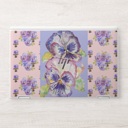 Shabby Chic Pansy Floral Pink Spot Laptop Skin