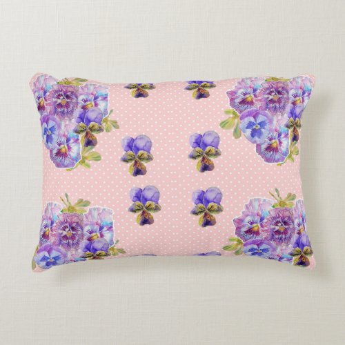 Shabby Chic Pansy Pastel Pink Spot art Cushion