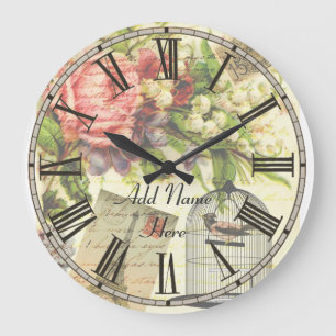Shabby Chic Paris Kitchen Clock add name customize