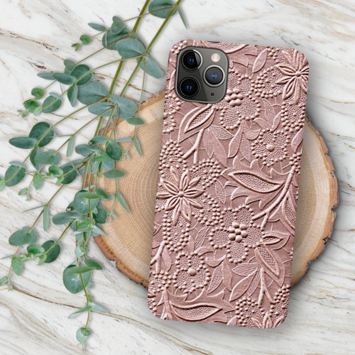 Shabby Chic Pastel Coral Blush Pink Floral Art iPhone 11Pro Max Case