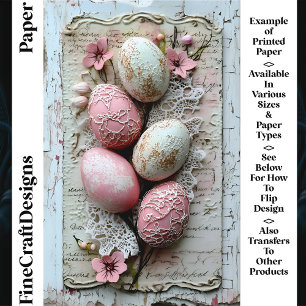 Shabby Chic Pastel Easter Eggs CL9 Scrapbook Paper