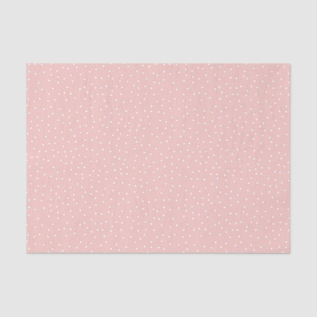 Shabby Chic Pastel Pink & White Polka Dot Pattern Tissue Paper (Front)