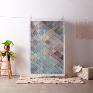 Shabby Chic Pastel Tiles Fabric