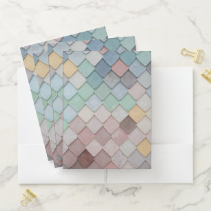 Shabby Chic Pastel Tiles Pocket Folder