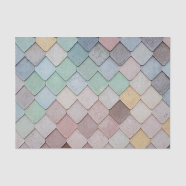 Shabby Chic Pastel Tiles Tissue Paper (Front)